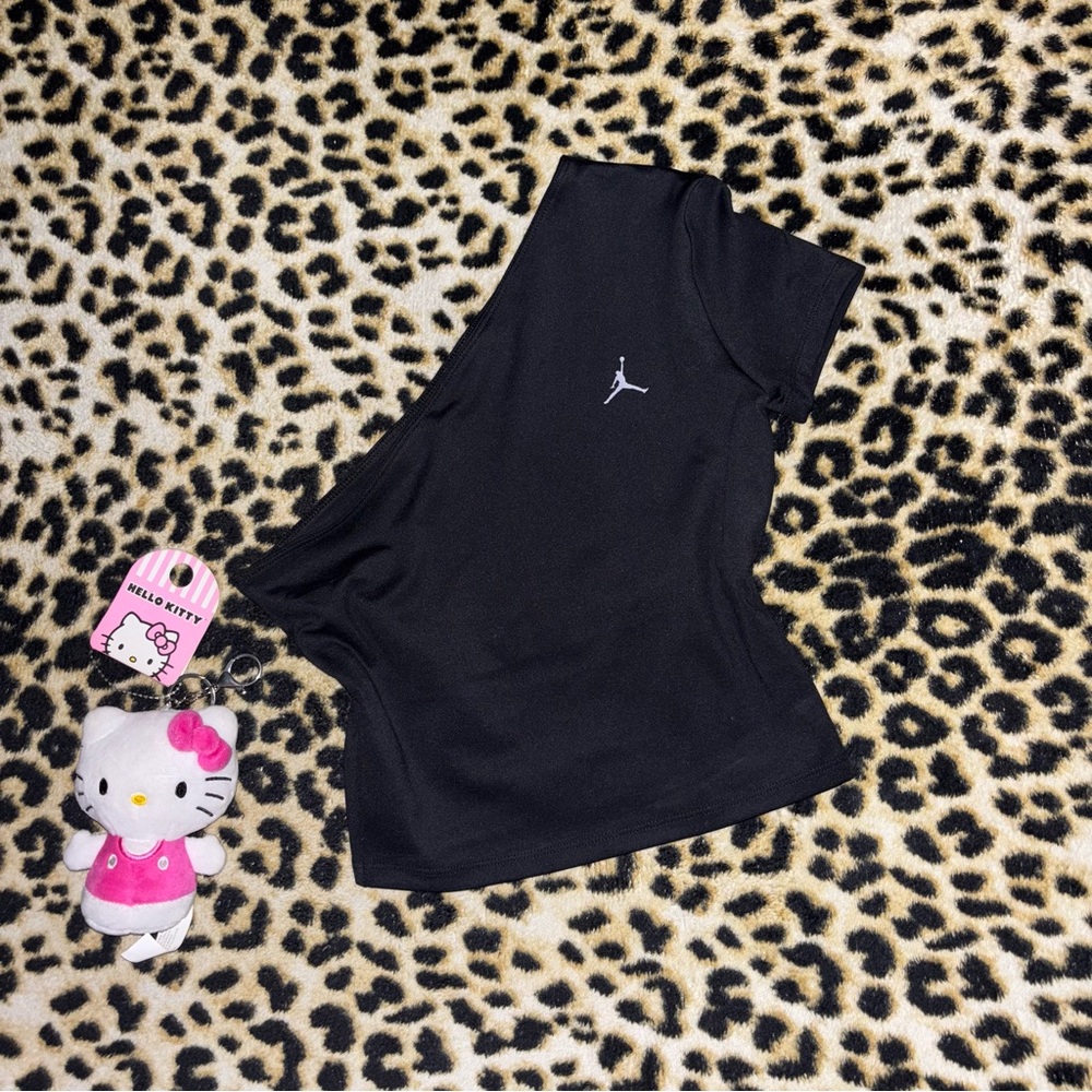 jordan one shoulder black cropped top (limited time SALE)